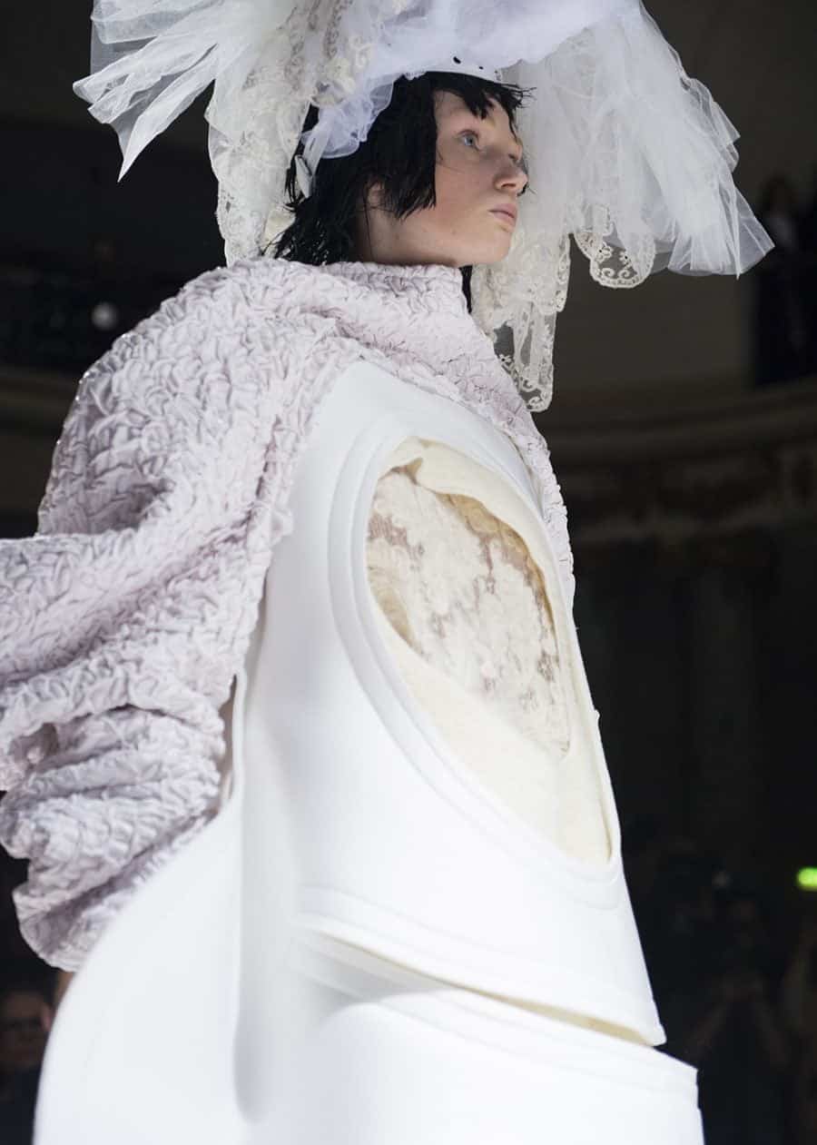 【美品】  COMME des GARCONS COMME des GARCONS / コムコム | 2024AW | ラウンドカラー レイヤード オーガンジー シアー ブラウス | XS | ホワイト | レディース 美品】 COMME des GARCONS COMME des GARCONS / コムコム | 2024AW